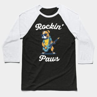 Rockin' Paws Boxer Rocking out Shirt Baseball T-Shirt